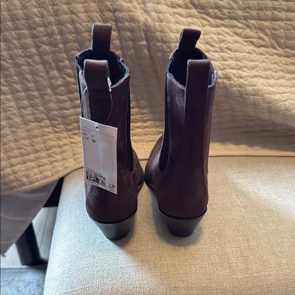 H&M Chocolate Brown Suede Ankle Boots - Picture 3 of 5